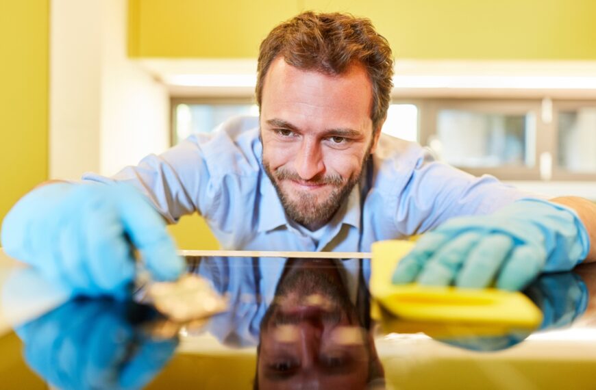 cara merawat keramik terazzo